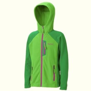 Marmot Full Zip Hooded Polartech Fleece Women’s Size Medium Green & Purple